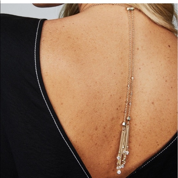 Kendra Scott 14K Rose Gold Winifred Necklace Cubic Zirconia Lariat Closure - Picture 2 of 6